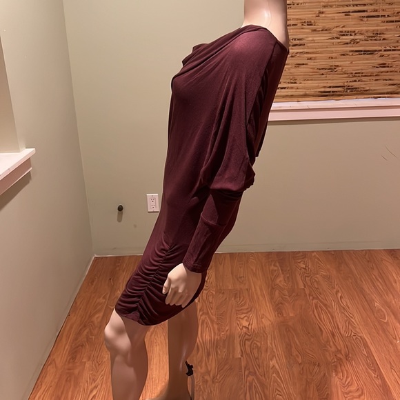 Guess By Marciano Brown Tunic Could Be Short Dress Ruching On Left Side Size L - Picture 4 of 8